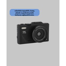 Aesco 5k UHD Dijital Kamera 75MP Sensör 18X Zoom Stabilizasyonlu - Lisinya