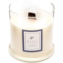 Nexa Büyük Üfleme Cam Ahşap Fitilli Sandal Vegan Mum (380 Gr)