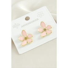 Zero Land Matrixzn Çiçek Mineli Küpe - Pembe