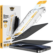 Liora 16 Serisi ile Uyumlu 5d Privacy Easyfit 2 Adet Kolay Uygulama Aparatlı Ekran Koruyucu Temperli Cam Hayalet Ekran (16 Pro)