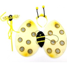 Aesco Gösteri Arı Kostüm Seti – Çocuklar Için Kanat, Taç ve Asa Aksesuarı - Lisinya