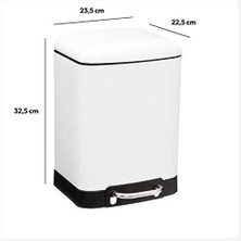 Liora Jja 138059I Çöp Kutusu Metal Beyaz 22 x 15,5 x 32 cm 6 L