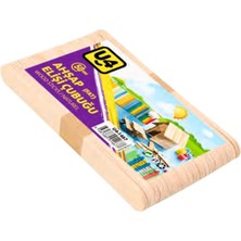 U-4 Elişi Dil Çubuğu Geniş Naturel Renk 50'li