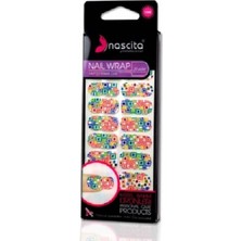 Liora 20'li Kirmizi-Gümüş Nokta Desenli Yapıştırma Oje -012