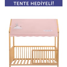 KMB311 Kukka Doğal Ahşap Montessori Karyola – Tente Hediyeli