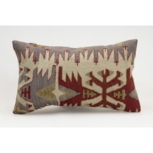 Kilim Wholesale El Yapımı Kilimden Yapılmış Vintage Kırlent Kılıfı, Yün, 30X50 cm