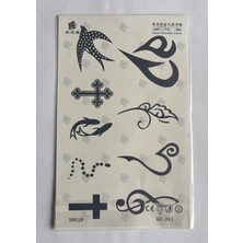 Airbrush Tattoo Haç Yarım Kol Yarı Kalıcı 1 Ay Kalıcı Geçici Dövme 18X11 cm