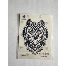 Airbrush Tattoo Kurt Yarı Kalıcı Geçici Dövme Sonradan Kararan 1 Aylık Dövme 11X8 cm