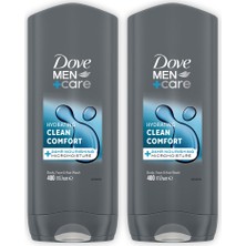 Dove Men +Care Duş Jeli Body, Face&hair Clean Comfort 400 ml X2