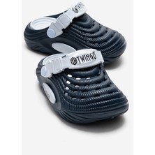 Ccway Hasır Desenli Sabo Terlik 26-35 LACİ MAVİ