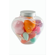 Zero Land Matrixzn 9 Adet Kalp Şişeli Makyaj Süngeri - Ebruli