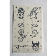 Airbrush Tattoo Mini Semboller Yarım Kol Yarı Kalıcı 1 Ay Kalıcı Geçici Dövme 18X11 cm