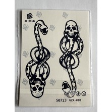 Airbrush Tattoo Kobra Yarı Kalıcı Geçici Dövme Sonradan Kararan 1 Aylık Dövme 11X8 cm