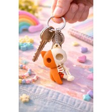 Otscraft Studio Iskelet Kedi Anahtarlık Çanta Süsü Skull Cat Eğlenceli Tasarım