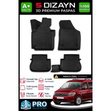 S-Dizayn Vw Caddy 3D Pro Havuzlu Paspas 2015-2020 A+ Kalite 3DS-SDZ156
