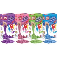 Sayıcı Kids 4’lü Kinetik Kum Seti 1000 gr X4 | Mor Pembe Yeşil Mavi | Sağlık Testli Kurumayan Kinetik Kum