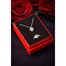 Zero Land Matrixzn Pnr Kalp Zirkon Taşlı Set Koyle - Gümüş Rengi