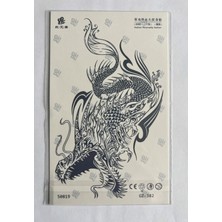 Airbrush Tattoo Sinirli Dragon Yarım Kol Yarı Kalıcı 1 Ay Kalıcı Geçici Dövme 18X11 cm