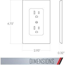 Velora Taymac MW2500I Dekoratör Kılıfı Metalik Olmayan Duvar Plakası, Bir Topraklı Dubleks, Tek Çete, Fildişi Pürüzsüz