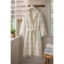 CES STORE %100 Pamuk Kapüşonlu Bornoz, Unisex Pestemal Banyo Bornozu, Hafif, Yumuşak ve Hızlı Kuruyan