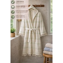 CES STORE %100 Pamuk Kapüşonlu Bornoz, Unisex Pestemal Banyo Bornozu, Hafif, Yumuşak ve Hızlı Kuruyan