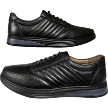 Brothers Erkek Siyah Ortopedik Hakiki Deri Ultra Rahat Günlük Ayakkabı