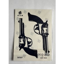 Airbrush Tattoo Tabanca Yarı Kalıcı Geçici Dövme Sonradan Kararan 1 Aylık Dövme 11X8 cm