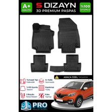 S-Dizayn Renault Captur 3D Pro Havuzlu Paspas 2013-2019 A+ Kalite