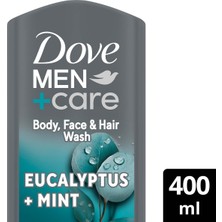 Dove Men +Care Duş Jeli Body, Face&hair Eucalyptus +Mint 400 ml