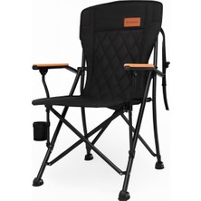 Kingcamp Polar Comfort Plus Ultra Konforlu Katlanır Kamp Sandalyesi Black