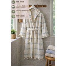 CES STORE %100 Pamuk Kapüşonlu Bornoz, Unisex Pestemal Banyo Bornozu, Hafif, Yumuşak ve Hızlı Kuruyan