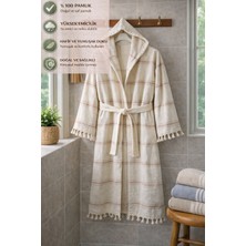 CES STORE %100 Pamuk Kapüşonlu Bornoz, Unisex Pestemal Banyo Bornozu, Hafif, Yumuşak ve Hızlı Kuruyan