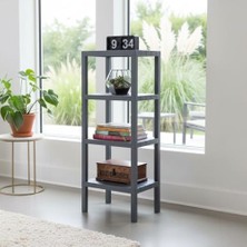 Velora 4 Katlı Köşe Rafı | Banyo, Mutfak ve Kiler Için Yer Tasarruflu Organizer | Çok Amaçlı Plastik Raf | 4 Farklı Renk Seçeneği (38X29X100CM) (Gri)