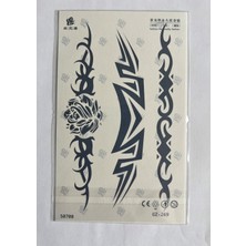 Airbrush Tattoo Bel Şerit Yarım Kol Yarı Kalıcı 1 Ay Kalıcı Geçici Dövme 18X11 cm