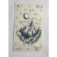 Airbrush Tattoo Gece Yarım Kol Yarı Kalıcı 1 Ay Kalıcı Geçici Dövme 18X11 cm