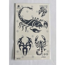 Airbrush Tattoo Akrep Yarım Kol Yarı Kalıcı 1 Ay Kalıcı Geçici Dövme 18X11 cm