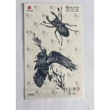 Airbrush Tattoo Böcek Kartal Yarım Kol Yarı Kalıcı 1 Ay Kalıcı Geçici Dövme 18X11 cm