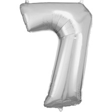 İKM Rakam Folyo Balon 40INÇ Gümüş -7-