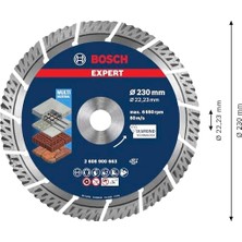 Velora Professional 1x Expert Multimaterial Kesme Diskleri (, Donatılı Beton, Tuğla, Yumuşak Taş, Ø 230 Mm, Aksesuar Büyük Avuç Taşlama Makinesi)