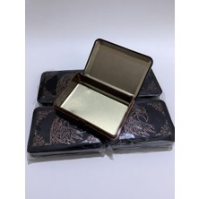 Eds Kartal Eagle Metal Tabaka Kutusu - Siyah Altın Bronz Lüks Dekoratif Metal Kutu