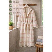 %100 Pamuk Havlu Peştemal Bornoz, Kapüşonlu, Yumuşak ve Hafif, Hızlı Kuruyan, Unisex Banyo Bornozu