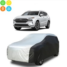 AUTOES Hyundai Santa Fe 2021 Model Branda Araba Brandası, Oto Branda Gri-Siyah