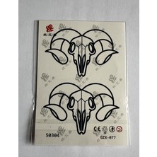 Airbrush Tattoo Koç Başı Yarı Kalıcı Geçici Dövme Sonradan Kararan 1 Aylık Dövme 11X8 cm