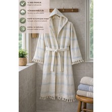 CES STORE %100 Pamuk Kapüşonlu Bornoz, Unisex Pestemal Banyo Bornozu, Hafif, Yumuşak ve Hızlı Kuruyan