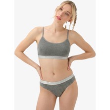Blackspade Kadın Spor Sütyen Silver 1631 - Gri Melanj