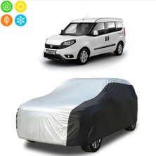 AUTOES Fiat Doblo 2022 Model Branda Araba Brandası Oto Branda Gri-Siyah