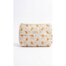 Bahels Krem Renkli Teddy Ayıcık Makyaj Çantası Geniş İç Hacim ve Şık Tasarım ile Pratik Kullanım