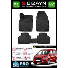 S-Dizayn Ford Courier 3D Pro Havuzlu Paspas 2014-2022 A+ Kalite 3DS-SDZ057