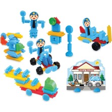 Sayıcı Kids Eğlenceli Polis Bloklar Seti 55 Parça + Eğitici Oyuncak + Motor Beceri + 3 Yaş