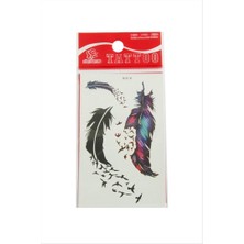 Zero Land Matrixzn Kuş Tüy Tattoo Dövme Sticker - Beyaz